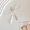 Pendente para bolsa com laço e pérolas estilo ins da Coreia do Sul, corrente para celular, corrente de contas feita à mão