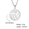 Nuevo collar de voleibol hueco transfronterizo con letras de moda hip-hop, accesorios que combinan con todo, fabricantes, suministro directo, collar de acero inoxidable