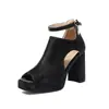 Sandalias de Boca de Pescado Tacones Altos 2025 Nueva Moda para el Trabajo Suela Gruesa Sandalias de Tacón Grueso Tallas Grandes 40-47 Zapatos de Exportación
