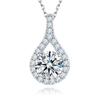 Collar Transfronterizo de Plata de Ley S925 con Diamante Moissanita Colgante Gota de Agua 3 Quilates Elegante Versátil Cadena para Clavícula Joyería para Mujer