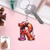 Llavero Colgante de Acrílico Plano 2D Camión de Bomberos Decoración de Letras Más Vendido shein Adornos Regalos