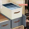 Caixa organizadora multifuncional de tecido Oxford para roupas - perfeita para organizar peças de vestuário domésticas em gavetas.