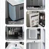Lavabo de pie con combinación de mueble de baño de aluminio espacial, lavabo cerámico integrado para uso doméstico en el baño
