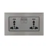 Estándar británico comercio exterior transfronterizo panel 86 aluminio gris trefilado Hong Kong y Macao fabricantes generales enchufe mayorista enchufe multifunción