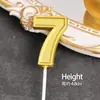 Pacote com 50 Velas Douradas com Números para Decoração de Bolo de Aniversário, Enfeites para Mesa de Sobremesa de Festa de Primeiro Aniversário Infantil