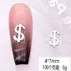 Accesorios para Uñas de la Fortuna Estilo Nuevo, Aleación Super Brillante de Lujo Ligero con Símbolo de Dólar y Diamantes, Decoraciones para Uñas Portátiles al por Mayor