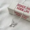 Collar de Estrella de Cuatro Puntas Incrustada con Diamante de Plata s925 para Mujer Simple Moda Lujo Ligero Gama Alta Exquisito Versátil Cadena para Clavícula 1466G