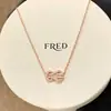 Transmisión en Vivo de Fábrica Dropshipping Collar de Casco de Caballo Fred Oro Rosa Completo Diamante Pulsera de Casco de Caballo Forma de 8 Oro V Versión Alta