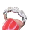 Anillo Huajie Simple de Cinco Círculos con Circonita, Anillo Redondo de Circonita Estilo Coreano para Mujer, Suministro Mayorista de Joyería Pequeña de Yiwu