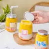 Botella de Plástico de 350ml con Forma de U Gordita para Bebidas de Jugo Taza Desechable de Grado Alimenticio para Mascotas con Tapa de Aluminio para Llevar