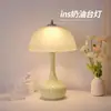 Luminária de cabeceira de quarto nórdico com tema de menina, luz ambiente, luz eterna de casamento, luminária de mesa cogumelo retrô americana