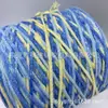 Fio de Crochê com Glitter Gradiente Azul Céu, Fio de Glitter Artesanal DIY Estilo Oceano, Fio de Renda com Glitter Gradiente Azul e Amarelo