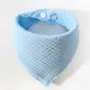 Toalla de Babero de Gasa de Cuatro Capas Lisa para Bebé, Toalla Triangular, Babero para Recién Nacido, Babero para Bebé con Broche Transfronterizo Amazon