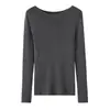 Suéter Minimalista de Punto Fino 100% Lana de Hombro Único para Mujer, Ajuste Delgado, Delgado, Capa Interior Transparente, Tejido, Otoño/Invierno 2026