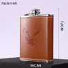 Conjunto de Cantil de Vinho Russo com Aço Inoxidável Espessado, Cantil Portátil para Exterior, Conjunto de Garrafas de Vinho Pequenas Planas