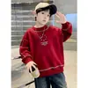 Sudadera para Niños Top de Otoño para Niños Estilo Urbano Moderno 2025 Nuevo Primavera y Otoño Niños Grandes Cuello Redondo Degradado Manga Larga