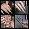 Molde de Uñas de Cristal Transfronterizo Papel de Extensión Colorido Bandeja sin Papel Pieza de Uña de Extensión Rápida para Fototerapia Caja de 288 Piezas Set de Película para Uñas