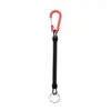 Equipamento de pesca com isca fivela de arame de aço corda de mola dispositivo de controle de peixe corda anti-perda ferramenta de pesca mosquetão de corda anti-perda corda anti-desprendimento