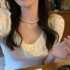 2025 Nuevo Estilo Coreano Lujo Ligero Aurora Blanco Alto Brillo Collar de Perlas Cadena para Suéter para Mujer que No se Desvanece Cadena para Clavícula Venta al por Mayor