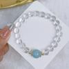 Cielo azul ~ pulsera de cristal blanco natural para Mujer verano refrescante azul marino pulsera de cuentas pulsera simple para novias