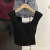 Top corto sin espalda con mangas cortas y volantes de Big U Beauty con almohadilla para el pecho, ropa interior sexy para mujer