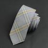 Gris Albaricoque Marrón Caqui Retro Café Cuadros Corbata de Hombre Atada a Mano Perezosa Cremallera Femenina Preppy Estilo Británico