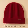 Comércio Exterior Atacado % Chapéu de Tricô 100% Caxemira Pura, Estilo Unissex, Engrossado, Gorro Versátil, Chapéu Quente Protetor de Orelhas