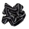 Cachecol quadrado listrado texturizado preto e branco, anel de cabelo de intestino grande, bola de cabelo, corda de cabeça, acessórios para cabelo