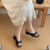 Sandalias Únicas de Punta Cuadrada y Abierta sin Cierre con Lazo y Tacón de Cuña para Mujer, Nuevas Pantuflas de Suela Gruesa para Mujer 2026