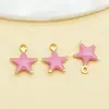Acero Inoxidable Doble Cara Goteo de Aceite Estrella de Cinco Puntas Colgante Pequeño Encanto Hecho a Mano DIY Arete Llavero Accesorio de Joyería Materiales