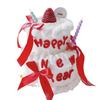 Adornos para Decoración de Pastel de Año Nuevo Mingkang Plástico Blando Letras Rojas de Feliz Año Nuevo Decoraciones Festivas de Año Nuevo