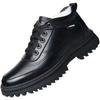 Zapatos de hombre Invierno Zapatos de hombre Otoño e Invierno Zapatos de algodón Zapatos de cuero antideslizantes Papá Caña alta Forro polar grueso Cálido Casual