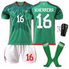 2223 Uniforme de fútbol local de México 9 Raúl 14 local 16 camiseta verde 18 traje de camiseta para niños