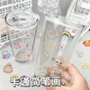 Adesivos de Transferência Desenho Simples Dopamina Desenho Animado Fofo Adesivos Adoráveis para Capa de Celular e Decoração de Copos Decalques à Prova d'Água DIY