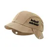 Novo chapéu de sol casual simples para bebê, chapéu de pescador de outono para crianças de comércio exterior com letras bordadas, chapéu de aba larga para meninos e meninas
