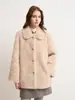 Casaco de pele sintética tipo mink ecológico, estilo curto casual soltinho com gola virada, top grosso para outono e inverno para mulheres