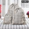 Bolsa Pequena de Algodão e Linho Transparente com Cordão Bolsa Pequena de Pano para Estudante Bolsa de Armazenamento de Miudezas para Dormitório Bolsa de Armazenamento de Roupa Íntima