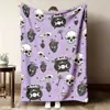 Manta de franela más vendida en Amazon transfronteriza, estampado de calabaza de Halloween y fantasmitas, manta de regalo festiva
