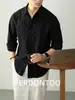 Camisa de Manga Larga Cuadros Burbuja Esponjosos Sensación Ligera y Relajada para Hombre de Gama Alta Versátil Color Sólido Otoño