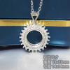 Colgante de Diamante con Forma de Girasol Estilo Princesa Diana, Chapado en Plata 925 Redonda, Montura de Colgante de Moissanita de Corte Huevo 10 13 14
