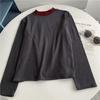 Camisa Básica Mousse Cachemir Bloque de Color, Suave y Adelgazante, Contraste de Color Básico Versátil, Cuello Alto Pequeño, Top Interior para Otoño e Invierno para Mujer