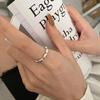 Anillo de plata esterlina con forma de corazón abierto para mujer, diseño de nicho personalizado, estilo coreano, con un toque de personalidad, pulsera sencilla y moderna.