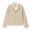 Chaqueta de solapa de dos piezas empalmada con aspecto de alta inteligencia estilo "dinero viejo" Nanxia para hombre, ajuste holgado para primavera y otoño, prenda exterior versátil para parejas