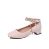 Sapatos de Salto Alto Infantil Primavera 2025, Sapatos de Performance para Estudantes de Meia-Idade e Mais Velhos, Vestido Dourado para Passarela, Sapatos de Princesa para Meninas