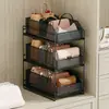Organizador de almacenamiento de bolsas, estante con paneles divisores, vitrina, estante de múltiples niveles extraíble para ahorrar espacio para armario