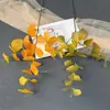 Flores artificiales de hoja de ginkgo ramo estilo nórdico planta verde arreglo decoración para sala de estar decoración de plantas para el hogar flores falsas