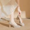 Zapatos de Tacón Grueso Cuadrados Mary Jane Otoño 2026 Nuevos Impermeables de Plataforma Moda de Correa Única para Mujer Zapatos Elegantes de Tacón Alto