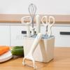 Juego de utensilios de cocina 6 piezas cuchillo para cortar fruta combinación raspador de melón cuchillo para cortar fruta para comida complementaria juego con base de almacenamiento