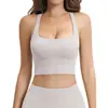 Camiseta de tirantes acanalada sin costuras transfronteriza para yoga con diseño de espalda cruzada, sujetador deportivo a prueba de impactos ajustado para correr y fitness 5518