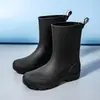 Botas de lluvia para hombre hasta la pantorrilla, zapatos impermeables antideslizantes, botas de lluvia para lavar el coche, pesca, trabajo de reparto, zapatos de goma para vadear en agua de mar, botas de lluvia para repartidores